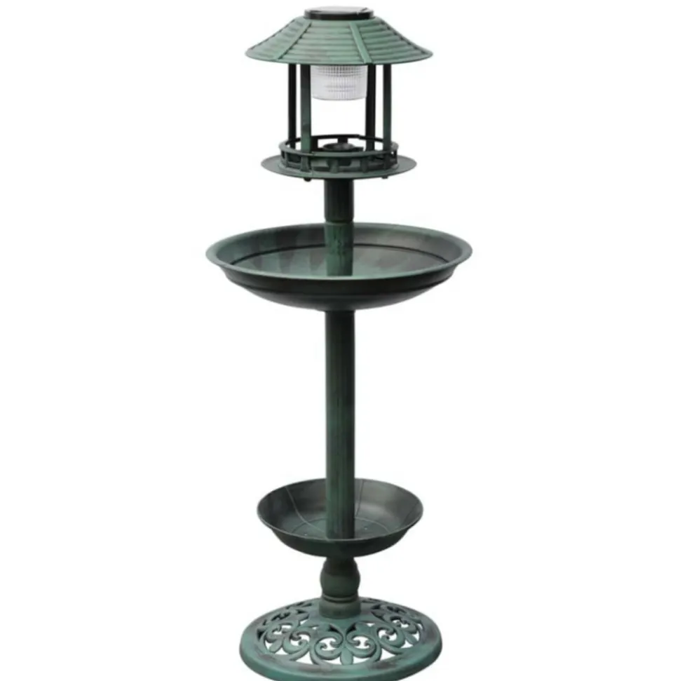 VIDAXL - Mangeoire à oiseaux avec lampe solaire