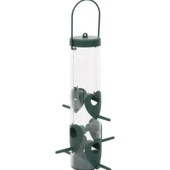 VIDAXL - Mangeoires pour oiseaux 3 pcs vert foncé 17x17x32 cm