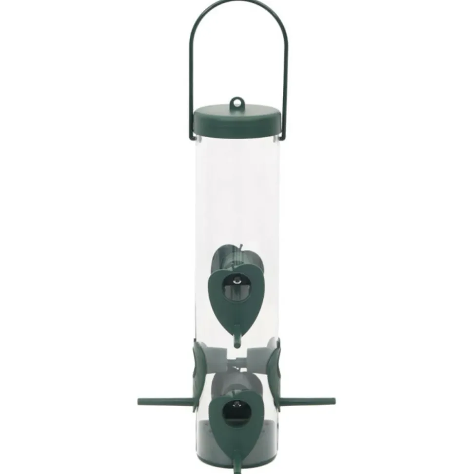 VIDAXL - Mangeoires pour oiseaux 3 pcs vert foncé 17x17x32 cm