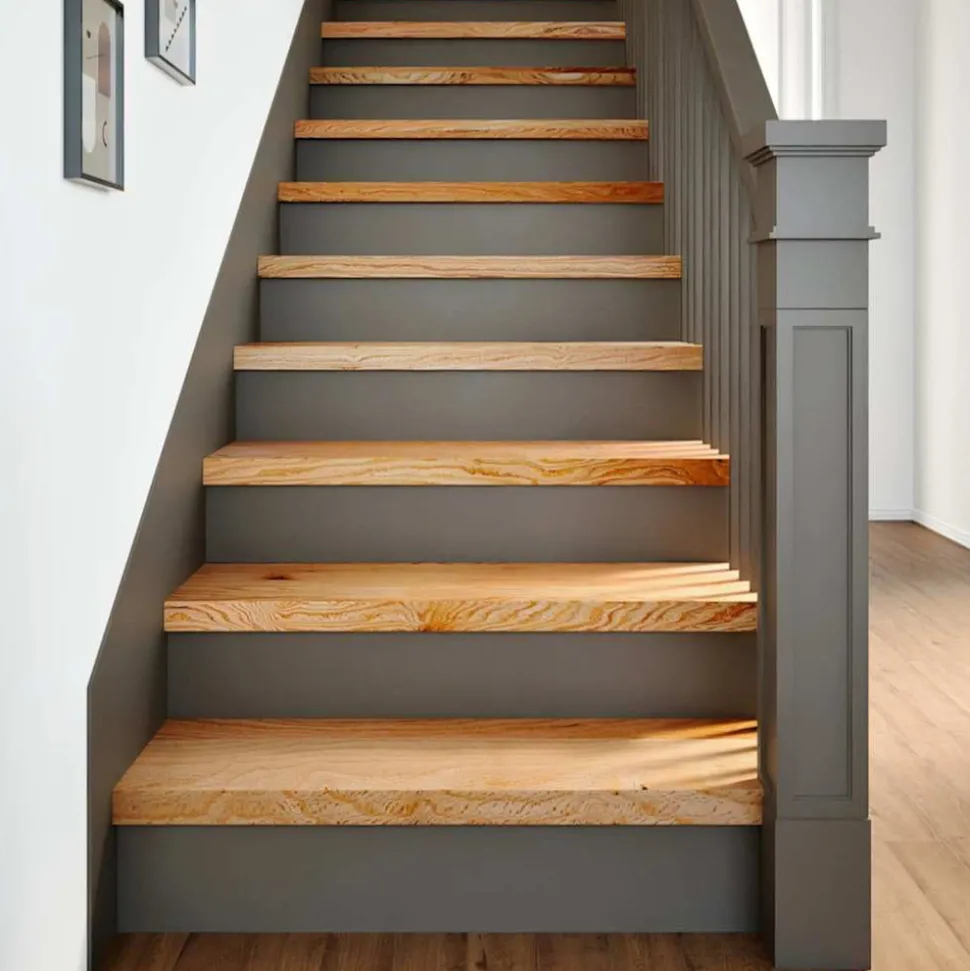 VIDAXL - Marches d'escalier 8 pcs marron clair 80x25x2 cm chêne massif