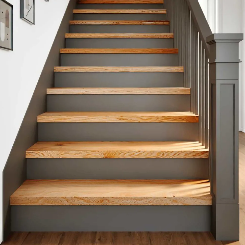VIDAXL - Marches d'escalier 8 pcs marron clair 90x30x2 cm chêne massif