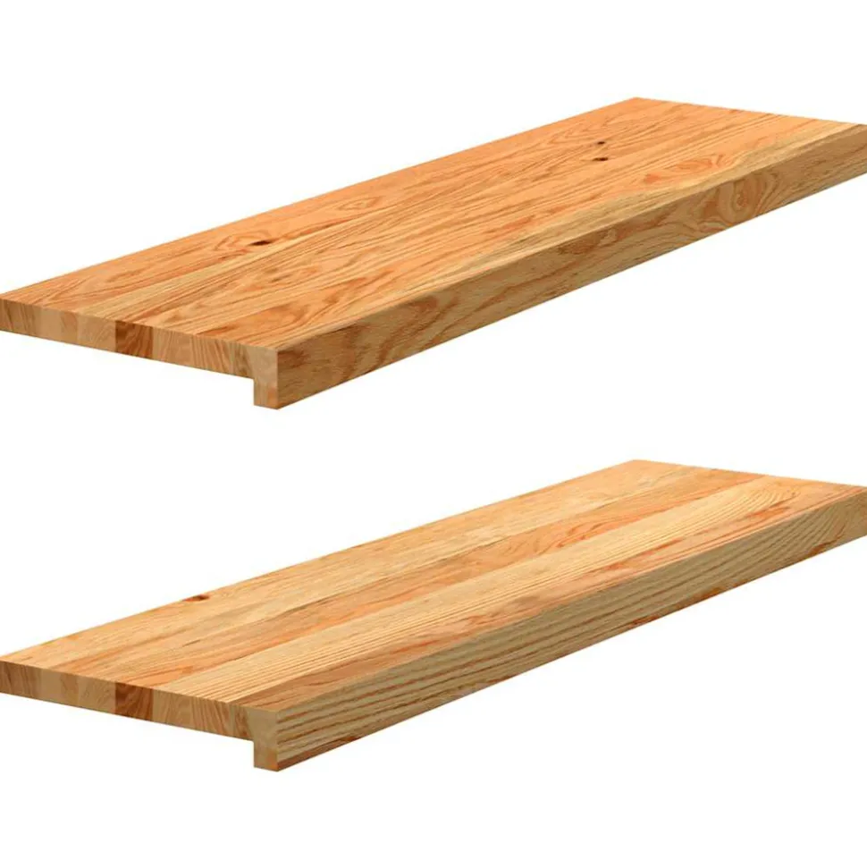VIDAXL - Marches d'escalier 2 pcs marron clair 90x30x2 cm chêne massif