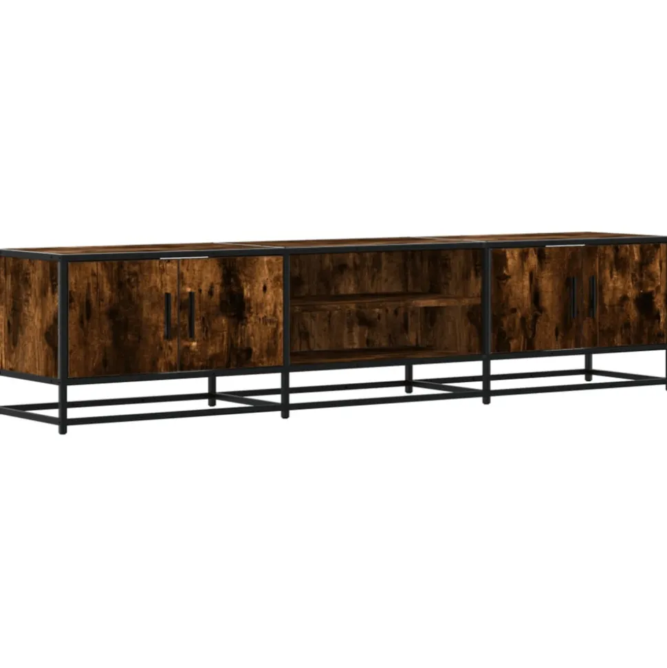 VIDAXL - Meuble tv chêne fumé 180x35x41 cm bois d'ingénierie