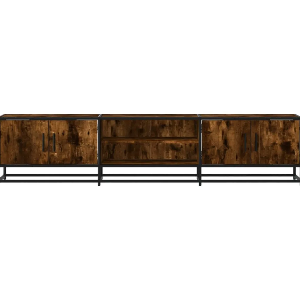 VIDAXL - Meuble tv chêne fumé 180x35x41 cm bois d'ingénierie