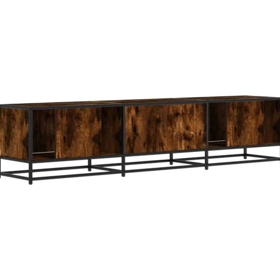 VIDAXL - Meuble tv chêne fumé 180x35x41 cm bois d'ingénierie