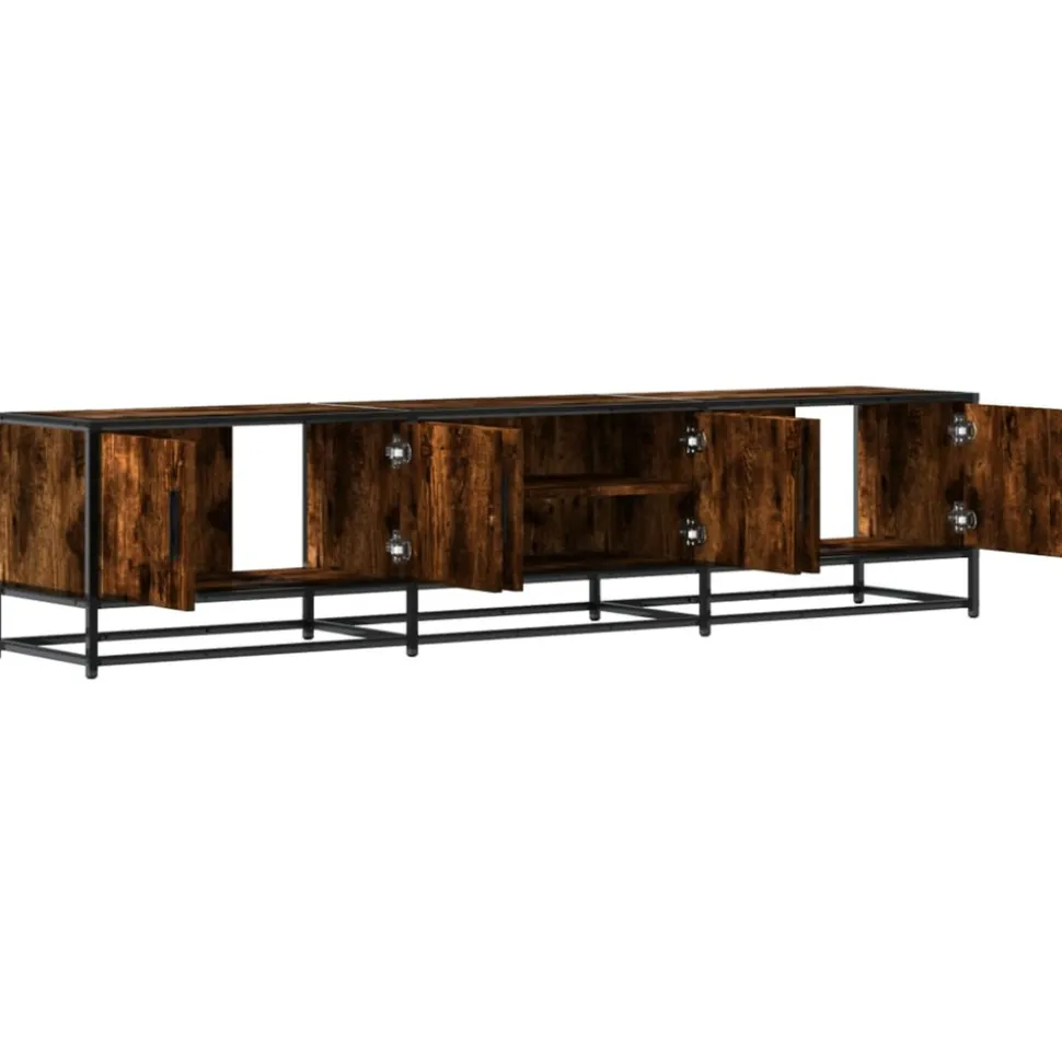 VIDAXL - Meuble tv chêne fumé 180x35x41 cm bois d'ingénierie