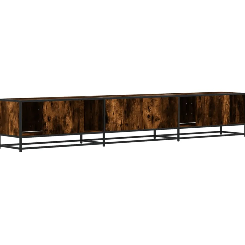 VIDAXL - Meuble tv chêne fumé 240x35x41 cm bois d'ingénierie