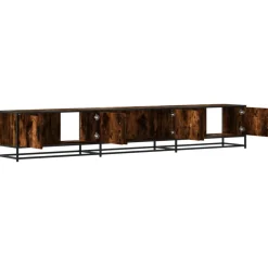 VIDAXL - Meuble tv chêne fumé 240x35x41 cm bois d'ingénierie