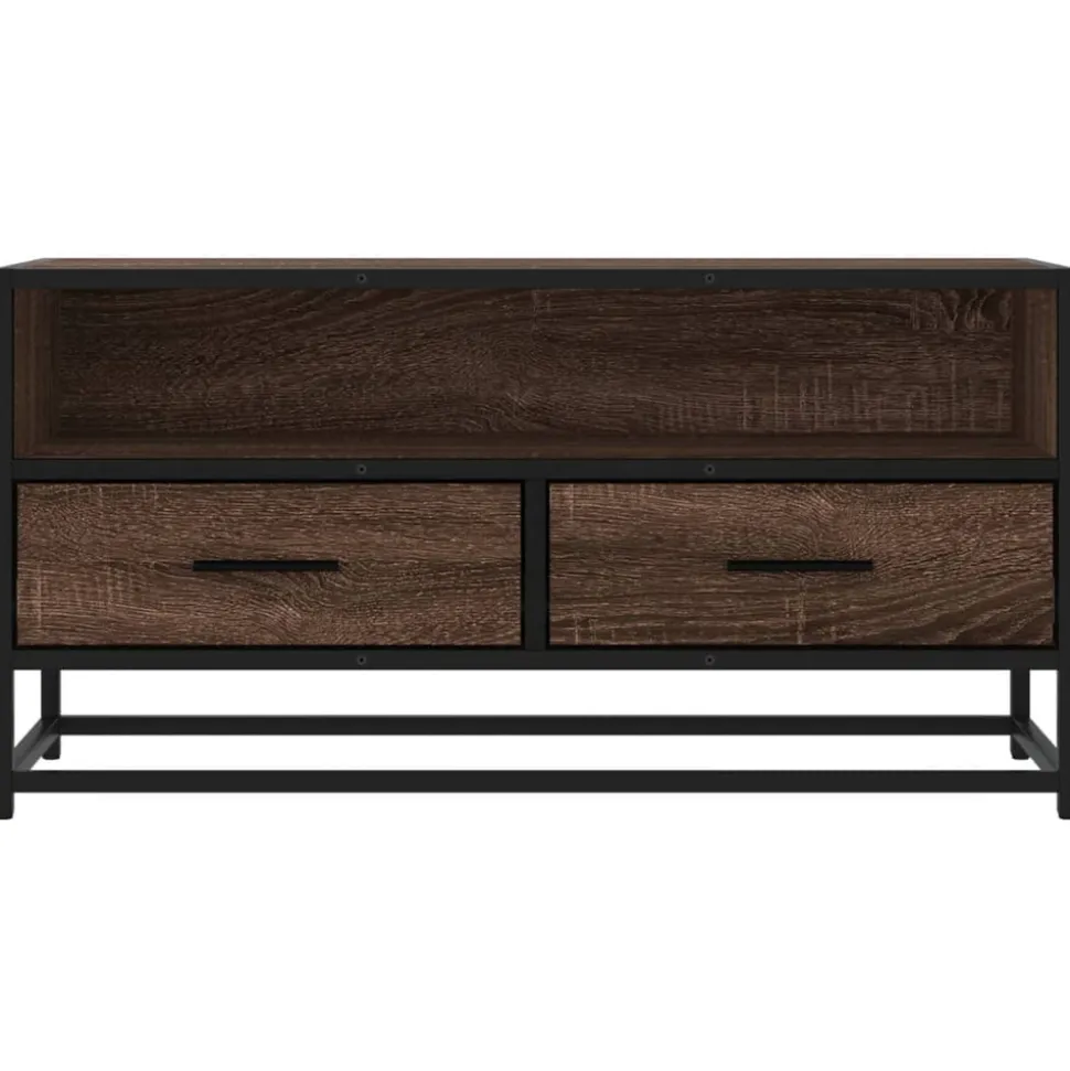 VIDAXL - Meuble tv chêne marron 80x34,5x40 cm bois d'ingénierie et métal