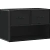 VIDAXL - Meuble tv noir 60x31x39,5 cm bois d'ingénierie et métal