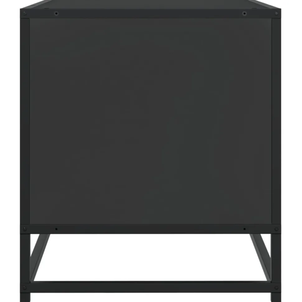 VIDAXL - Meuble tv noir 120,5x40x46 cm bois d'ingénierie et métal