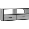 VIDAXL - Meuble tv sonoma gris 100x31x39,5 cm bois d'ingénierie et métal