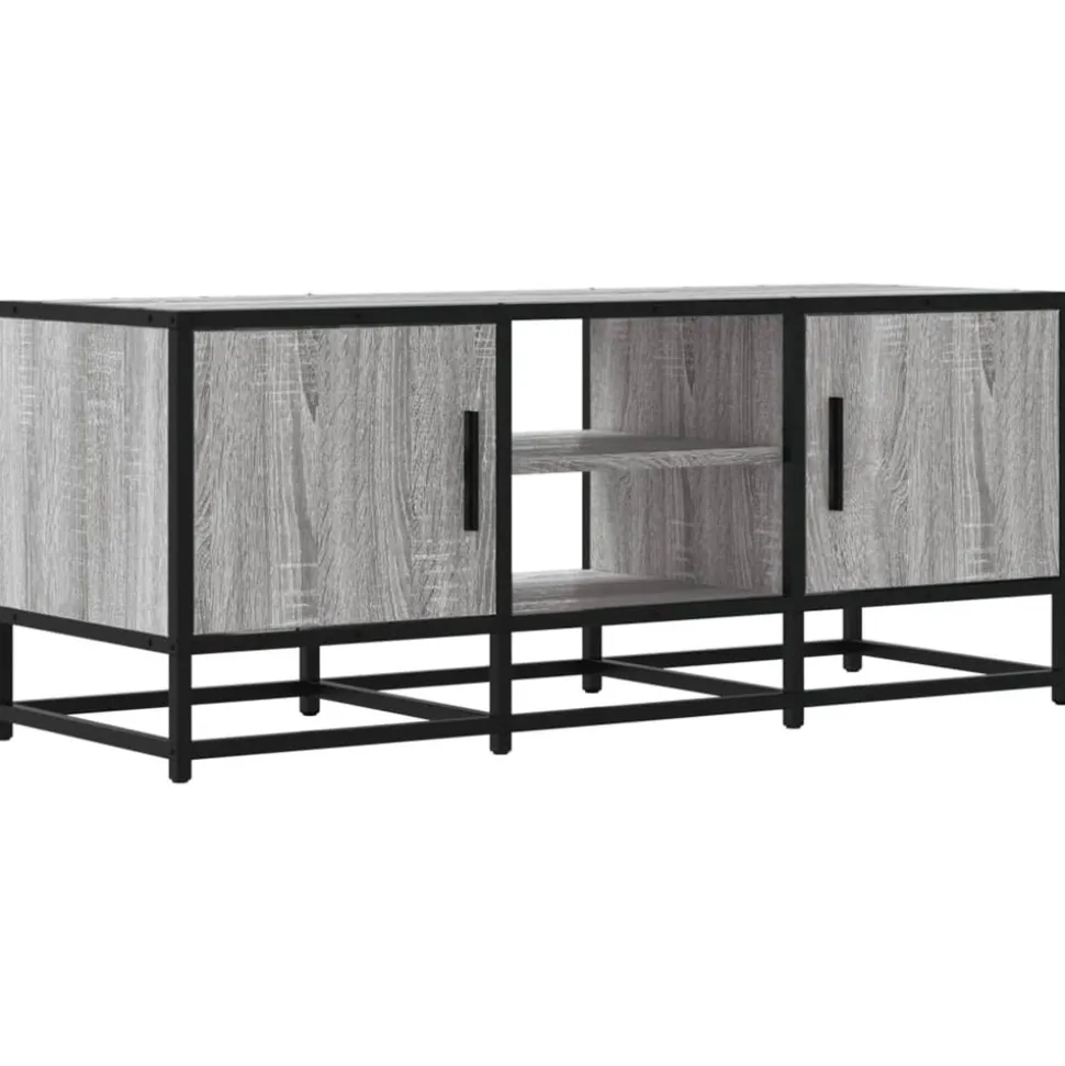 VIDAXL - Meuble tv sonoma gris 100x35x41 cm bois d'ingénierie et métal