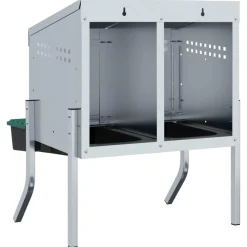 VIDAXL - Nichoir à poules2 compartiments avec pieds en acier galvanisé