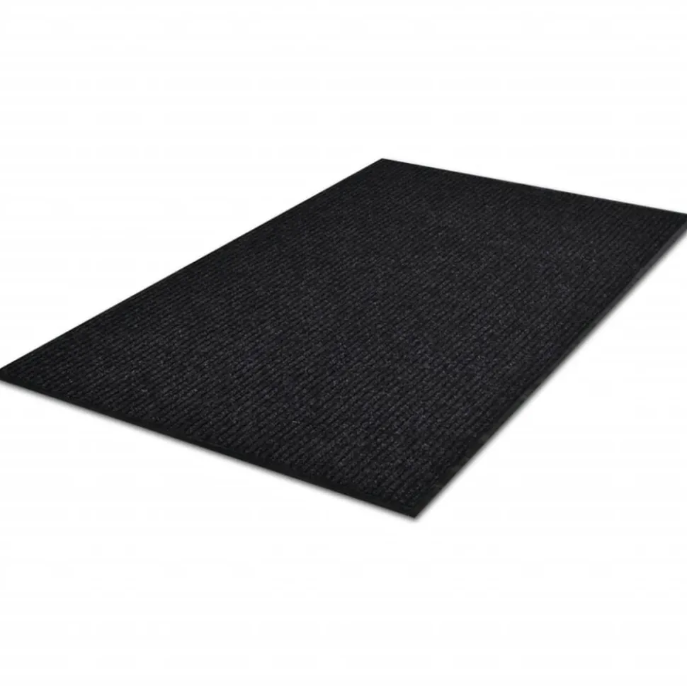 VIDAXL - Paillasson noir pvc 90 x 150 cm