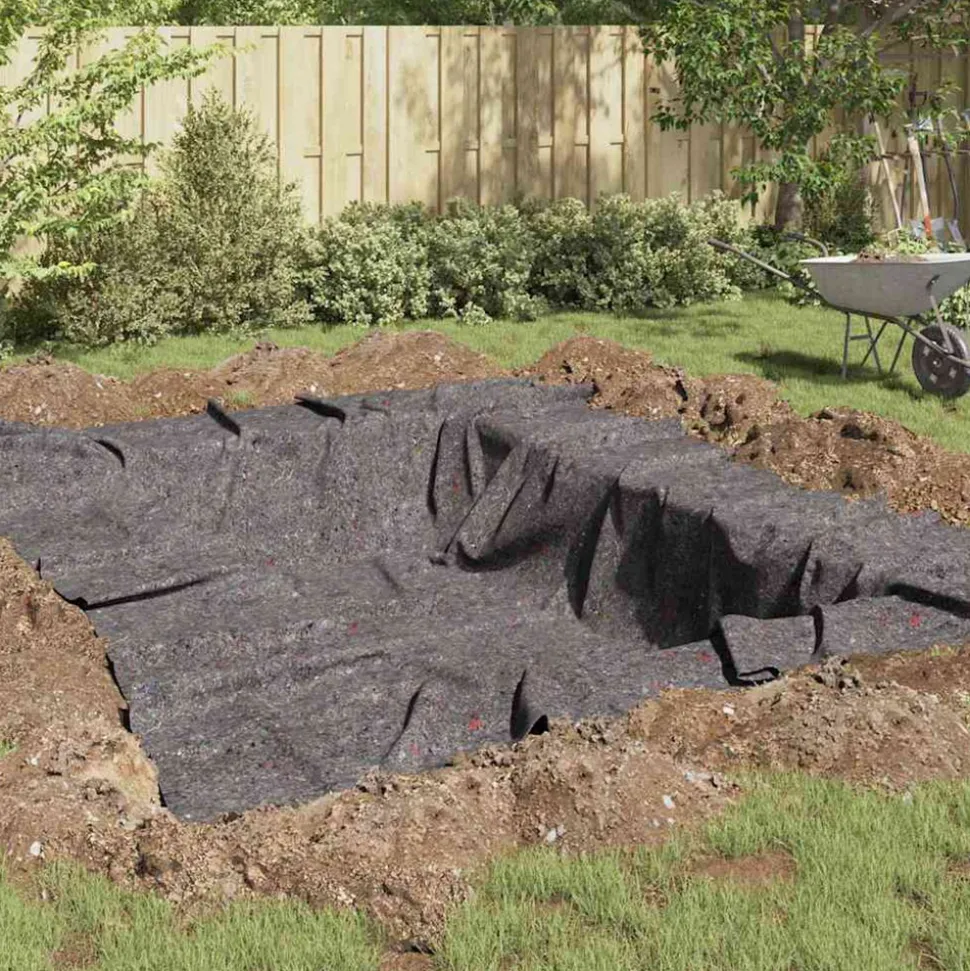 VIDAXL - Polaire pour piscine gris 1 x 25 m polyester et coton