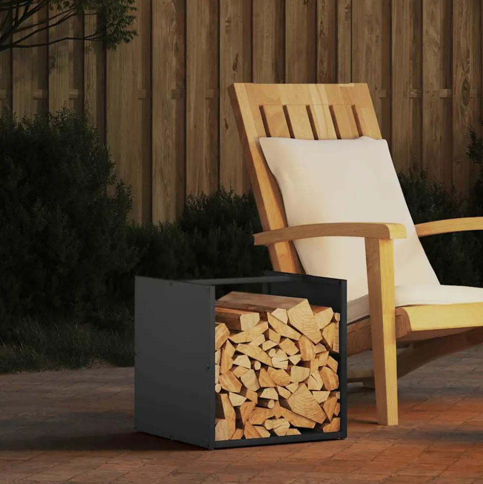 VIDAXL - Portant de bois chauffage anthracite 40x40x40 cm