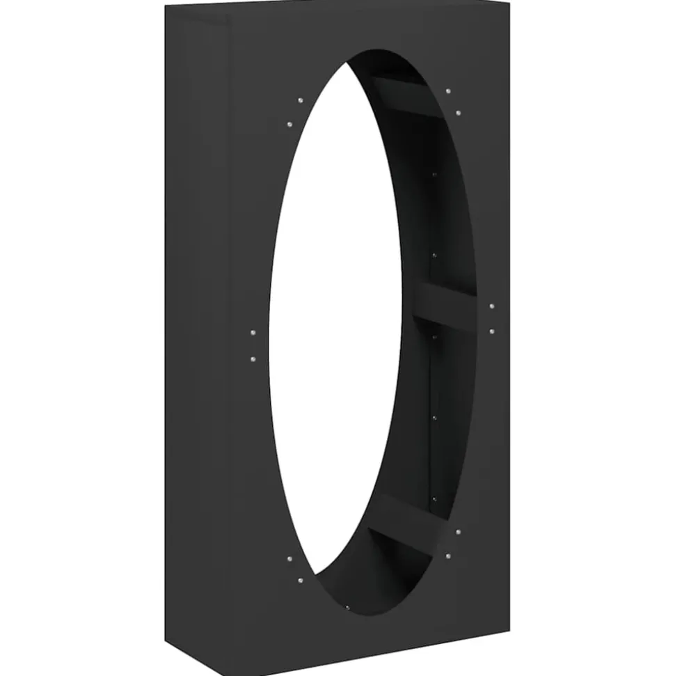 VIDAXL - Portant de bois chauffage noir 50x23x100 cm