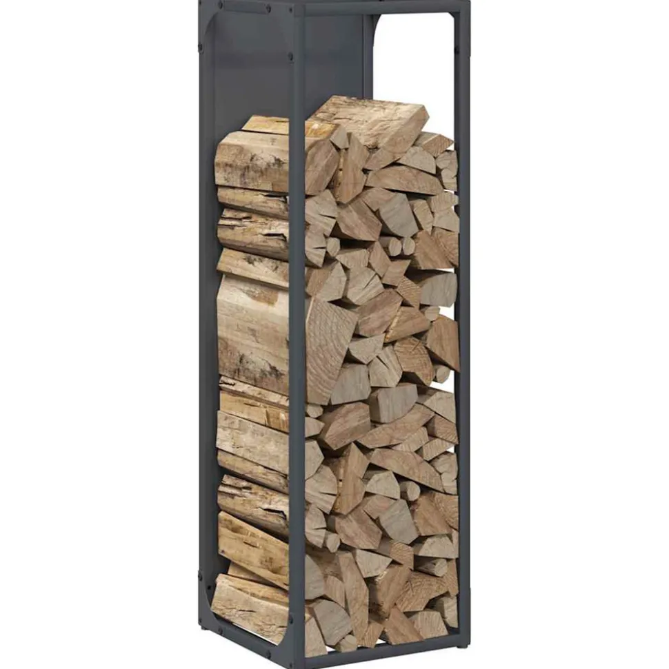 VIDAXL - Portant de bois chauffage anthracite 25x25x80 cm