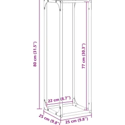 VIDAXL - Portant de bois chauffage anthracite 25x25x80 cm