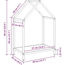 VIDAXL - Portant de bois chauffage noir 40x25x60 cm