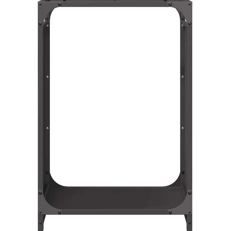 VIDAXL - Portant de bois chauffage noir 44x28x65 cm