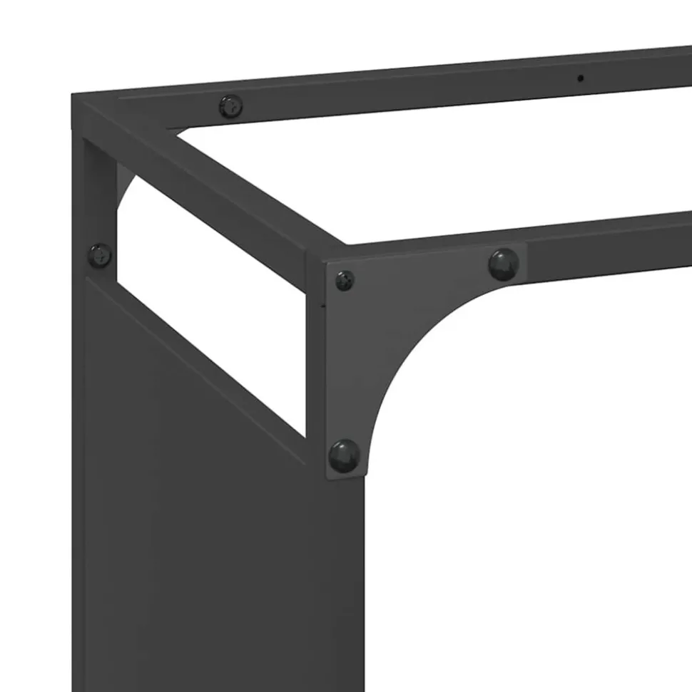 VIDAXL - Portant de bois chauffage noir 44x28x65 cm