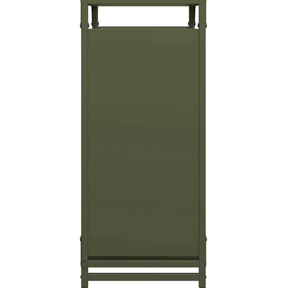 VIDAXL - Portant de bois chauffage vert olive 60x28x65 cm