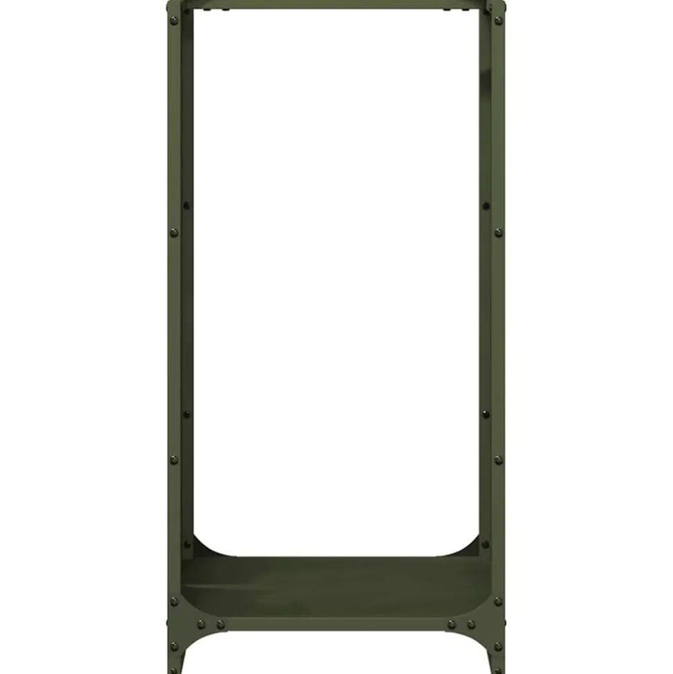 VIDAXL - Portant de bois chauffage vert olive 40x30x80 cm