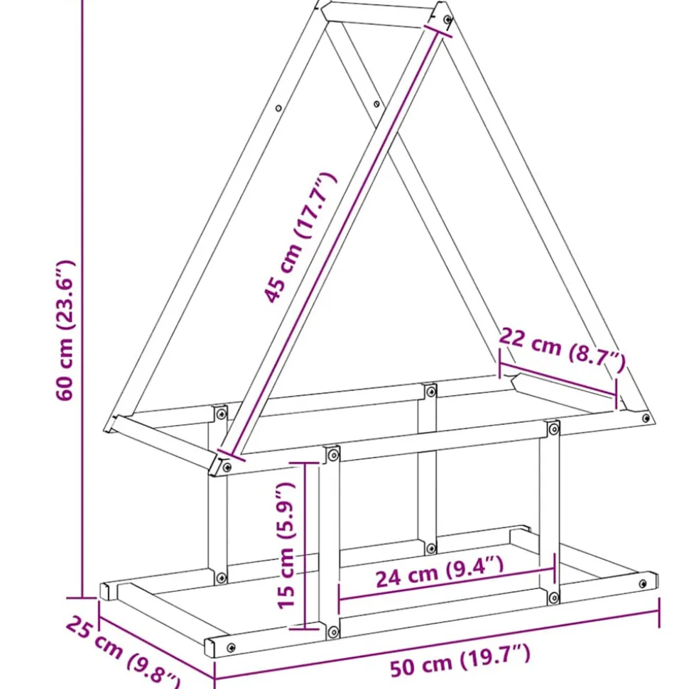 VIDAXL - Portant de bois chauffage vert olive 50x25x60 cm