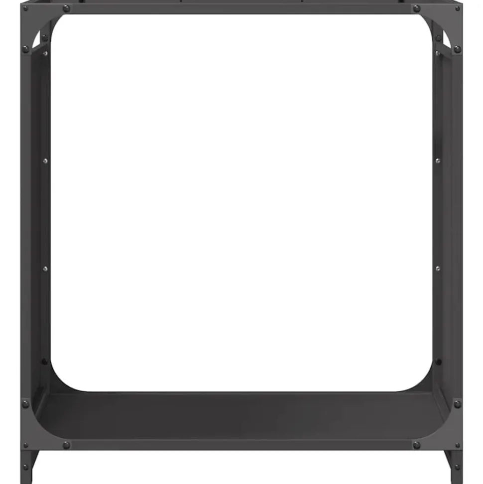 VIDAXL - Portant de bois chauffage noir 60x28x65 cm