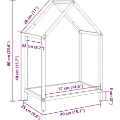 VIDAXL - Portant de bois chauffage blanc 40x25x60 cm