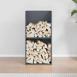 VIDAXL - Portant de bois chauffage anthracite 40x30x80 cm
