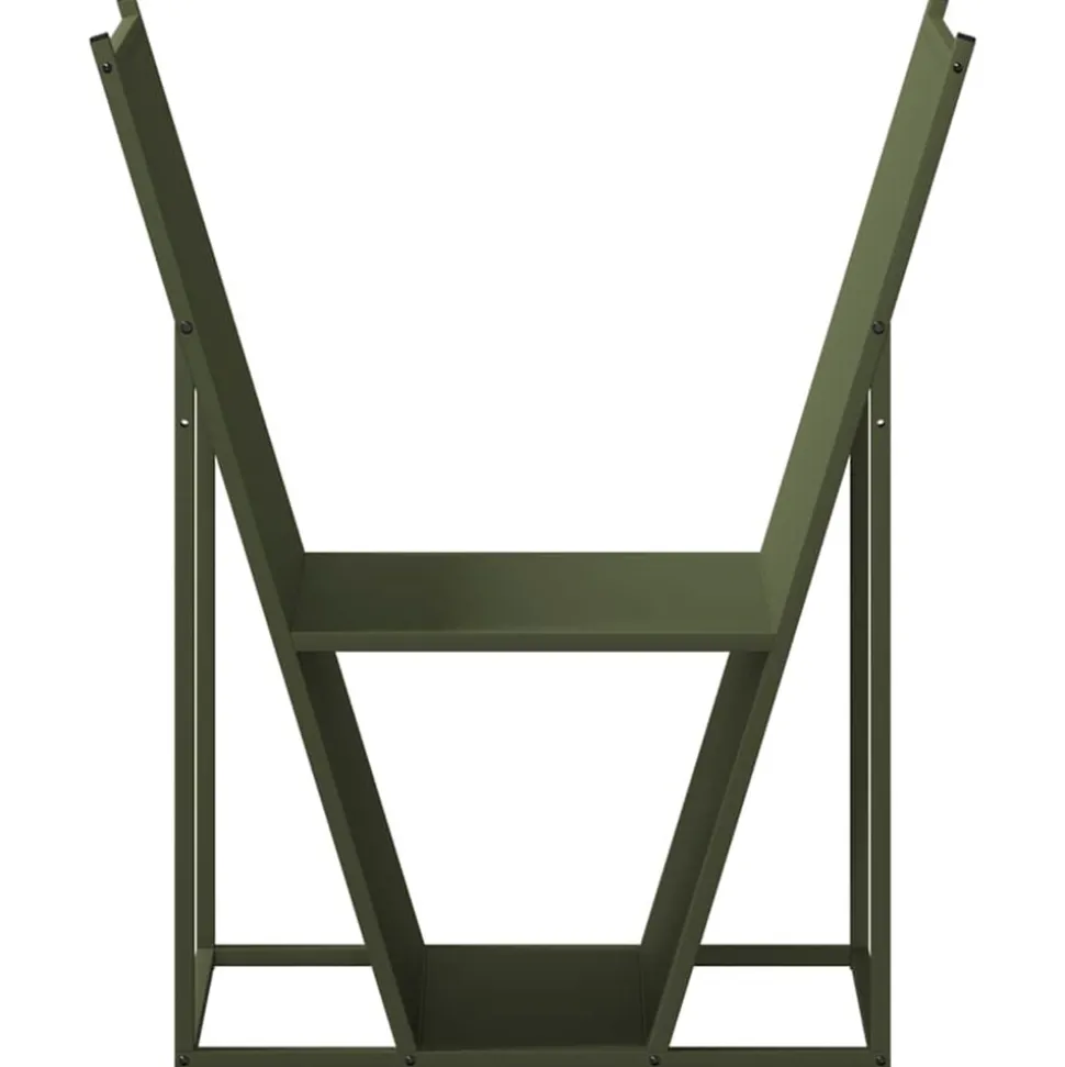 VIDAXL - Portant de bois chauffage vert olive 69,5x35x81 cm