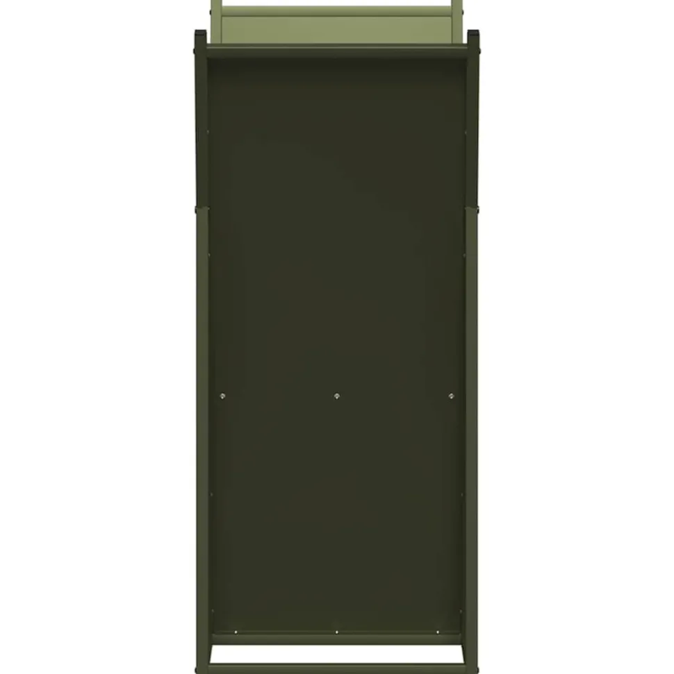 VIDAXL - Portant de bois chauffage vert olive 69,5x35x81 cm