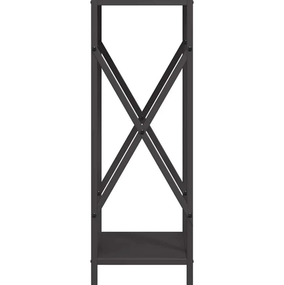 VIDAXL - Portant de bois chauffage noir 34x25x70 cm