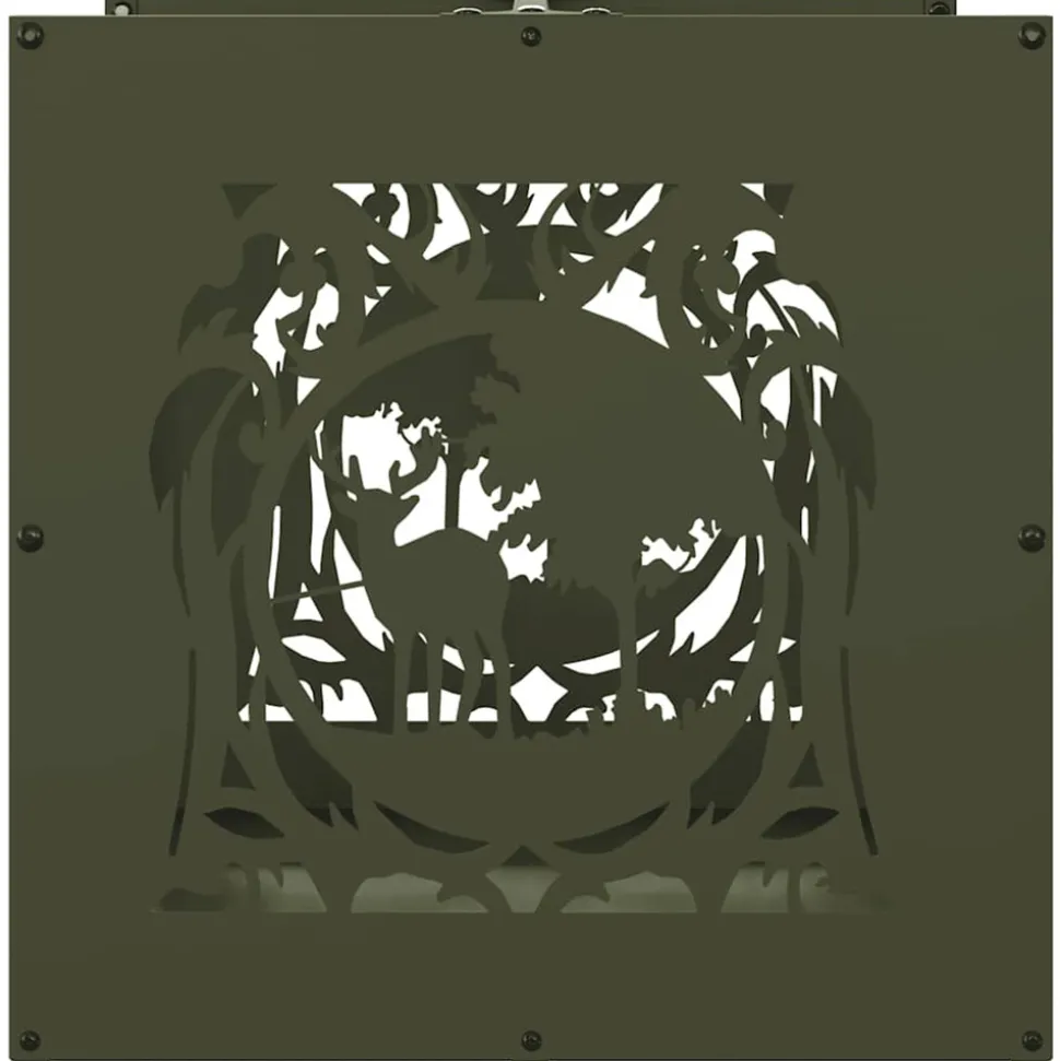 VIDAXL - Portant de bois chauffage vert olive 40x40x40 cm
