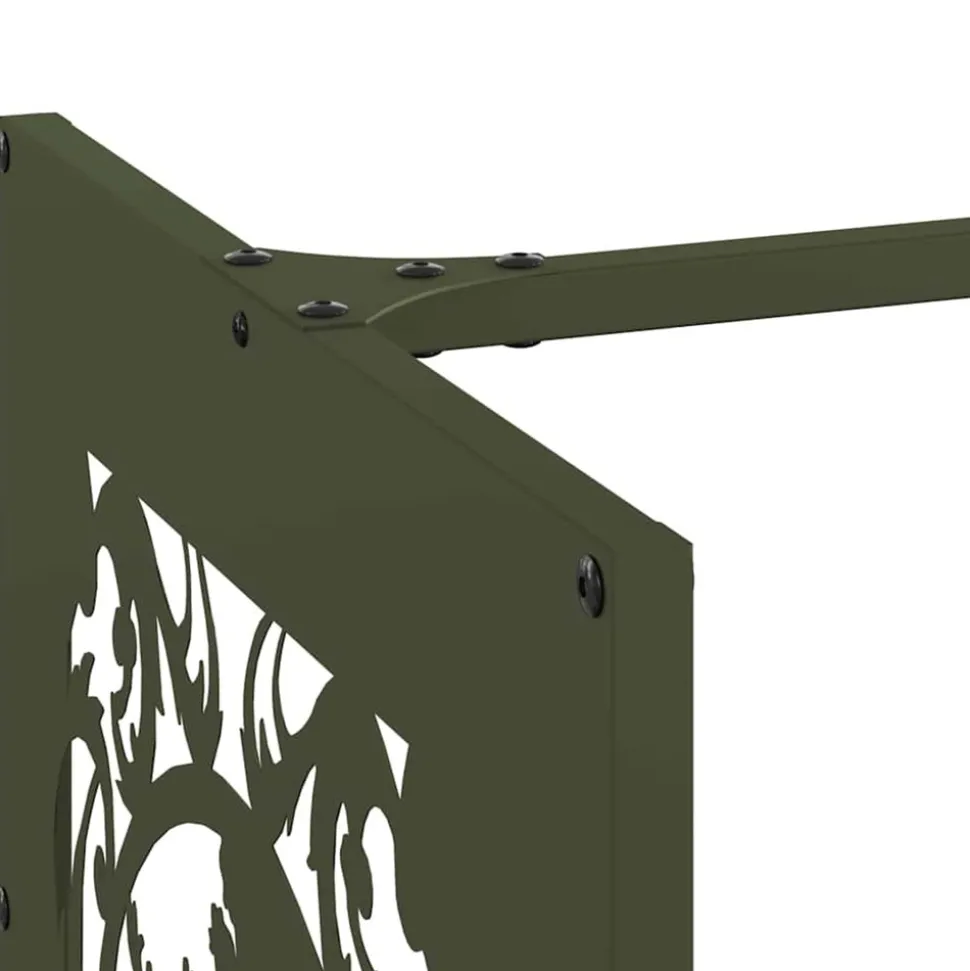 VIDAXL - Portant de bois chauffage vert olive 40x40x40 cm