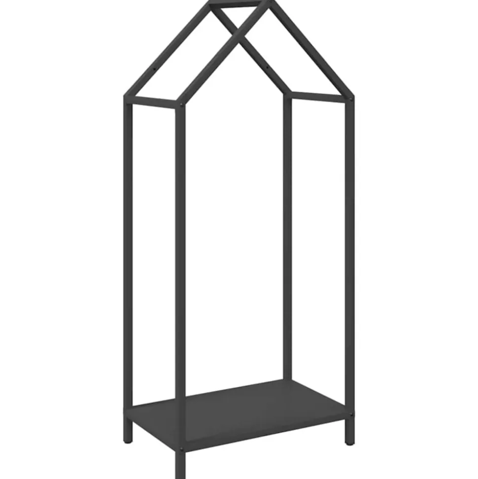 VIDAXL - Portant de bois chauffage noir 40x25x90 cm