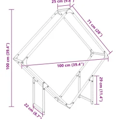 VIDAXL - Portant de bois chauffage vert olive 100x25x100 cm