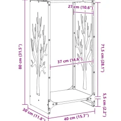 VIDAXL - Portant de bois chauffage blanc 40x30x80 cm