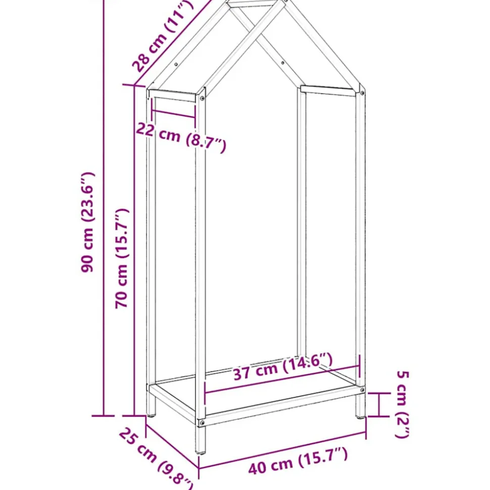 VIDAXL - Portant de bois chauffage vert olive 40x25x90 cm