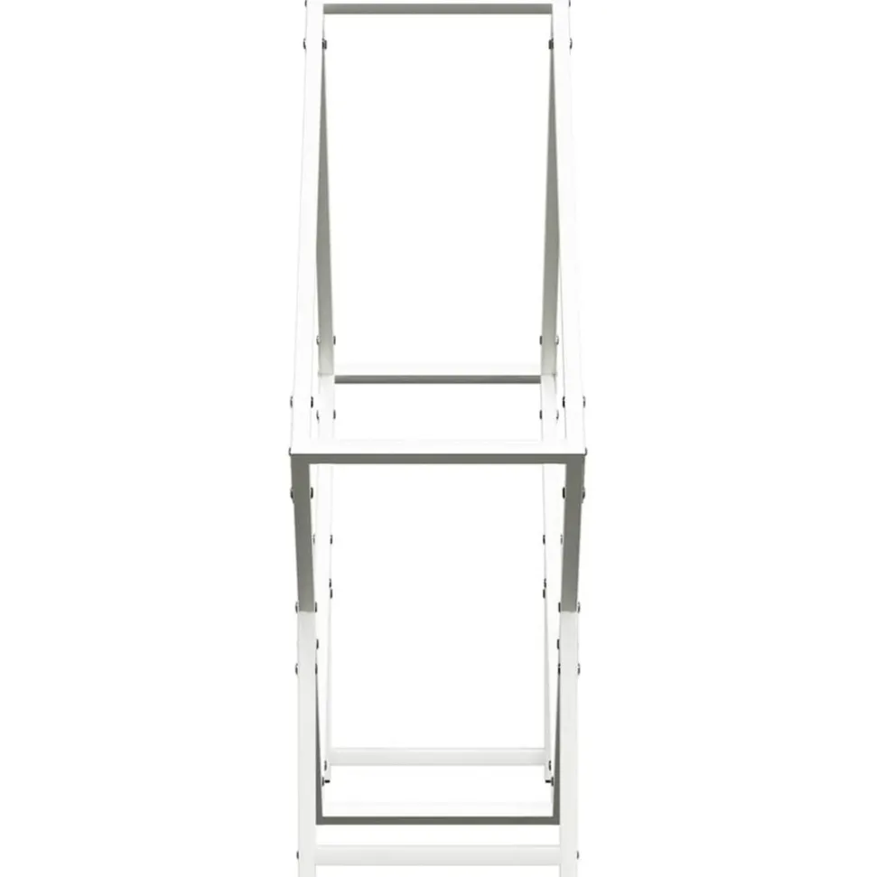 VIDAXL - Portant de bois chauffage blanc 80x25x80 cm