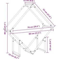 VIDAXL - Portant de bois chauffage blanc 80x25x80 cm