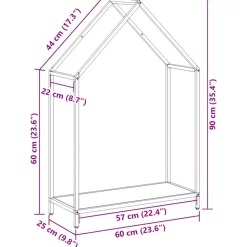 VIDAXL - Portant de bois chauffage blanc 60x25x90 cm