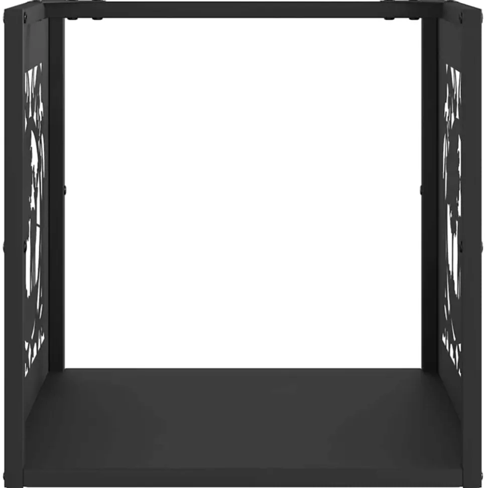 VIDAXL - Portant de bois chauffage noir 40x40x40 cm