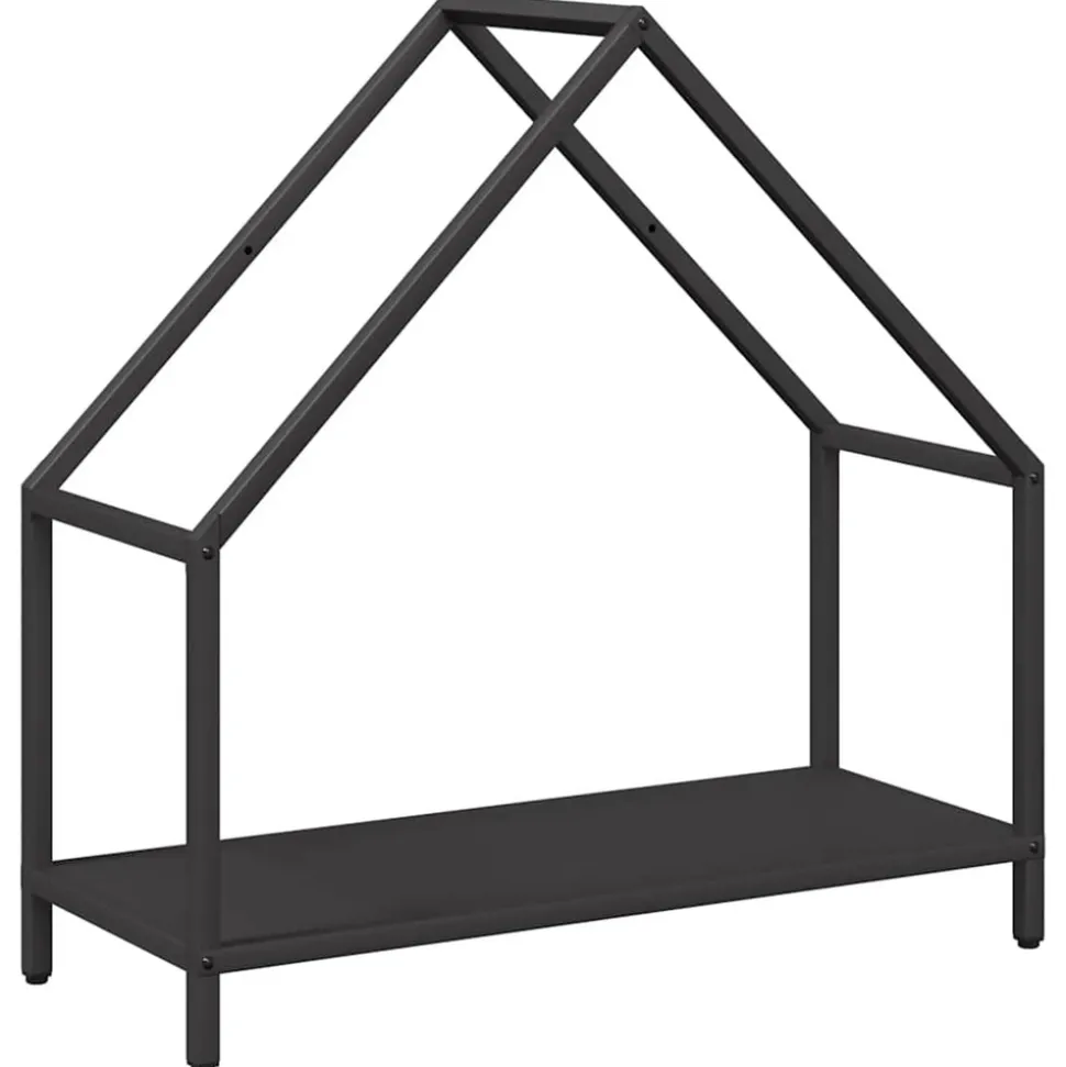 VIDAXL - Portant de bois chauffage noir 60x25x60 cm
