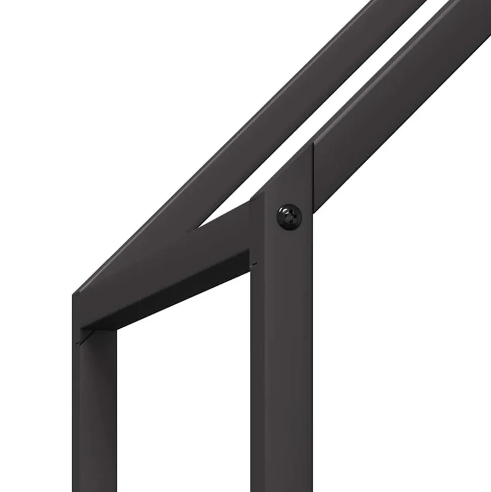 VIDAXL - Portant de bois chauffage noir 60x25x60 cm