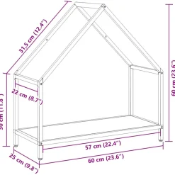 VIDAXL - Portant de bois chauffage noir 60x25x60 cm