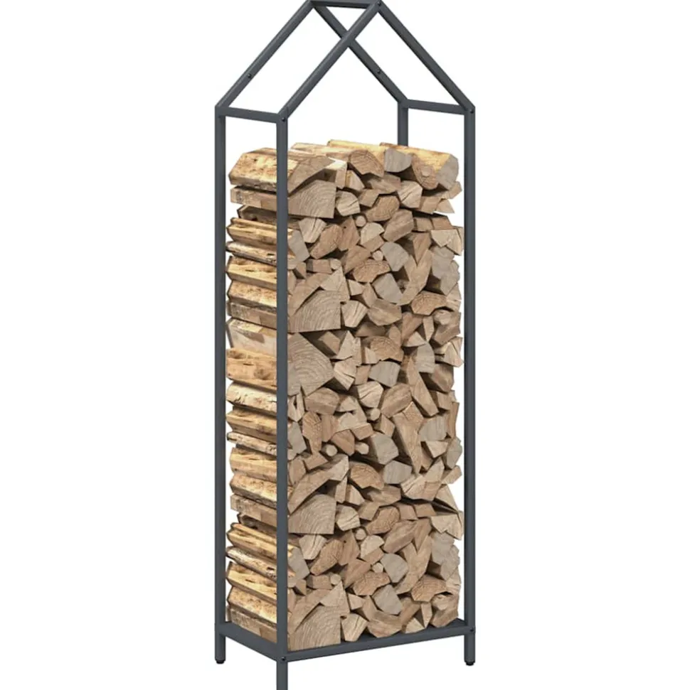 VIDAXL - Portant de bois chauffage anthracite 40x25x120 cm
